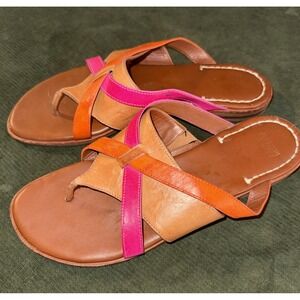 JOHNSTON &‎ MURPHY Lynette Crisscross Leather Slip On Sandal 9M Boho Beach